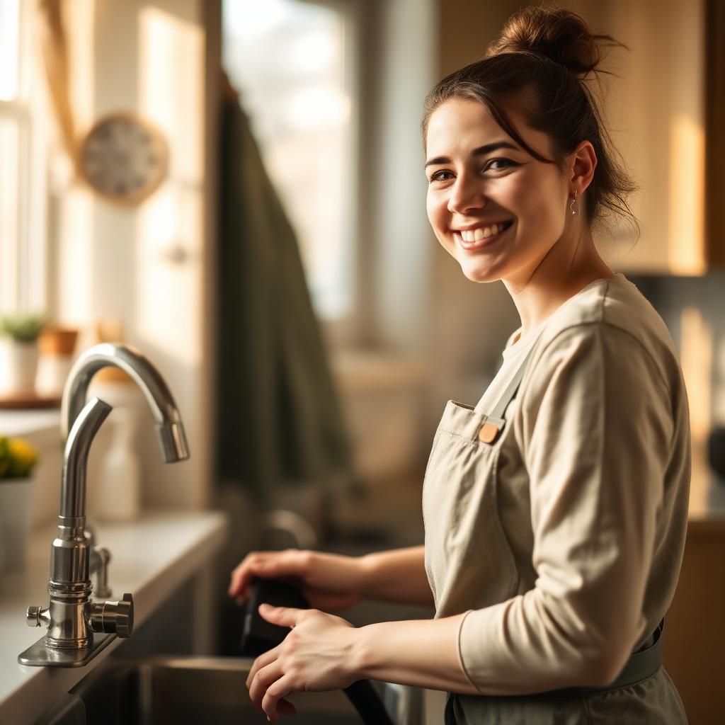 Plumbing technician on the job