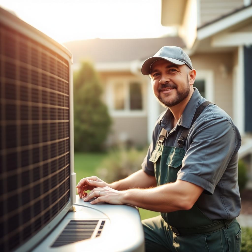 HVAC technician on the job